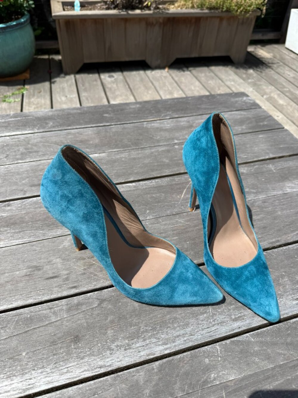 Reiss blue suede heels - Picture 3 of 4